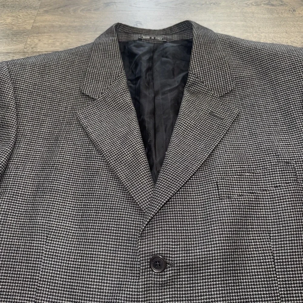 Vtg Bernini Mens Sz 44L Blazer Italy Made Sports Coat Suit Jacket Silk‎ Textured